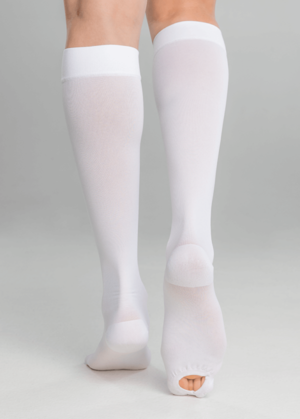 Medical compression preventive anti-embolic knee-high socks with inspection hole under the fingers (m-ad206)