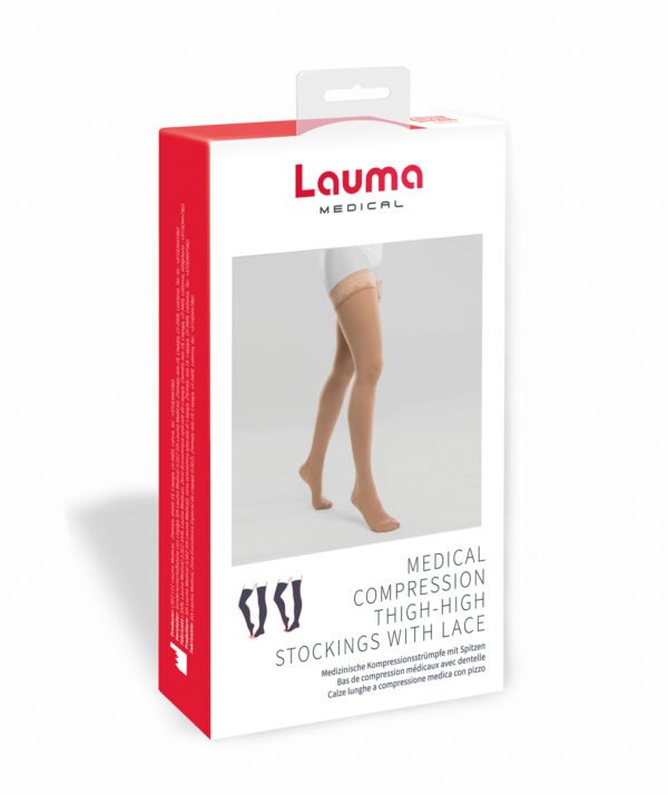 Medicīniskās kompresijas garās zeķes ar silikona mežģīni un ar pirkstu daļu (modelis AG 305) - Image 3
